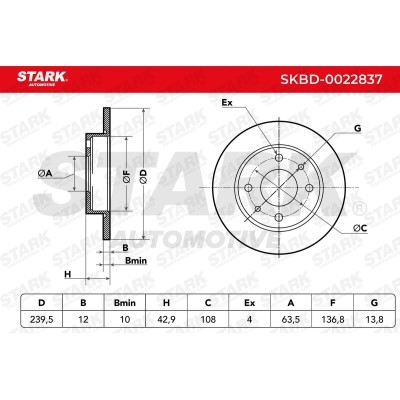 Brake Disc Stark SKBD-0022837 SKBD-0022837 - photo 4