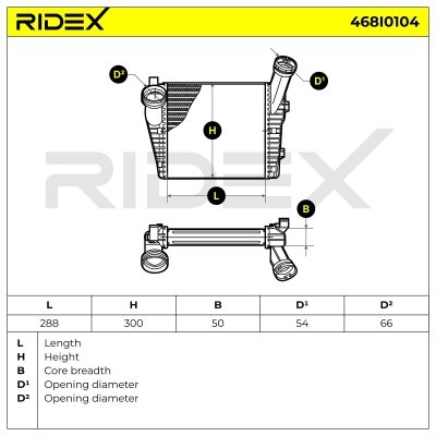 Intercooler, Charger RIDEX 468I0104 468I0104 - photo 7