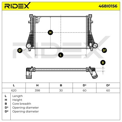 Intercooler, Charger RIDEX 468I0156 468I0156 - photo 5