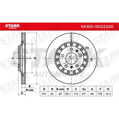 Brake Disc Stark SKBD-0022250 SKBD-0022250 - photo 5