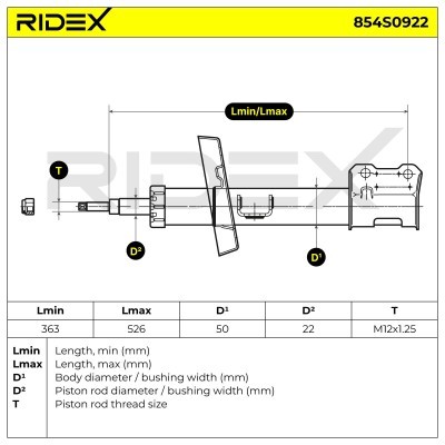 Shock Absorber RIDEX 854S0922 854S0922 - photo 5