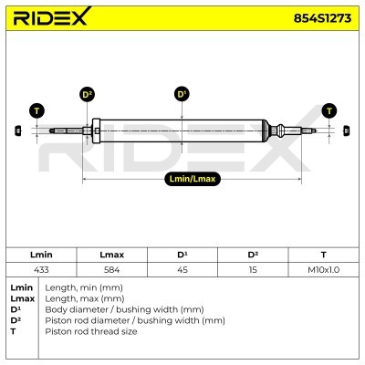 Shock Absorber RIDEX 854S1273 854S1273 - photo 5