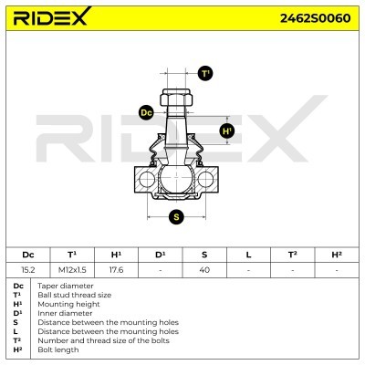 Ball Joint RIDEX 2462S0060 2462S0060 - photo 5