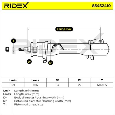 Shock Absorber RIDEX 854S2410 854S2410 - photo 9