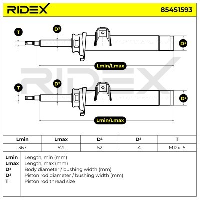 Shock Absorber RIDEX 854S1593 854S1593 - photo 6