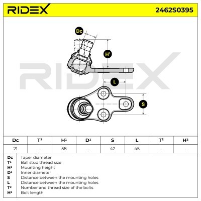 Ball Joint RIDEX 2462S0395 2462S0395 - photo 5