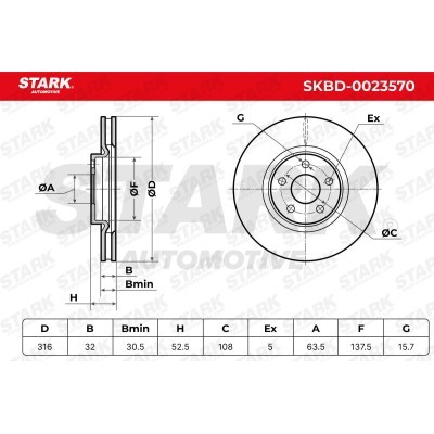 Brake Disc Stark SKBD-0023570 SKBD-0023570 - photo 5