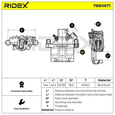 Brake Caliper RIDEX 78B0671 78B0671 - photo 7
