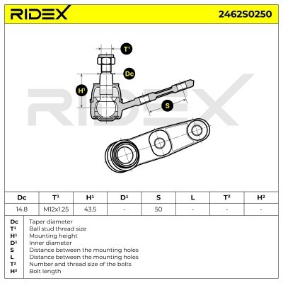 Ball Joint RIDEX 2462S0250 2462S0250 - photo 5