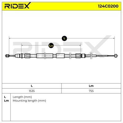 Cable Pull, Parking Brake RIDEX 124C0200 124C0200 - photo 6