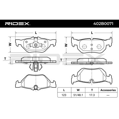 Brake Pads Set RIDEX 402B0071 402B0071 - photo 3