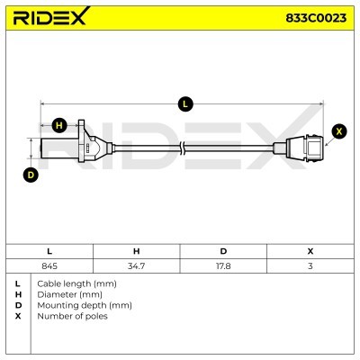Crankshaft Pulse Sensor RIDEX 833C0023 833C0023 - photo 4