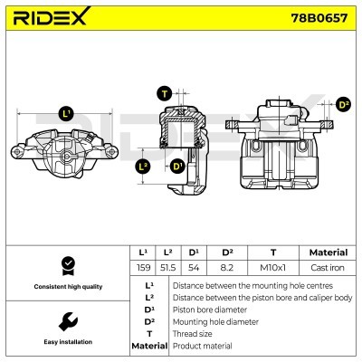 Brake Caliper RIDEX 78B0657 78B0657 - photo 7