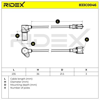 Crankshaft Pulse Sensor RIDEX 833C0046 833C0046 - photo 4