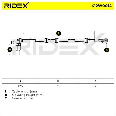 ABS Sensor RIDEX 412W0014 412W0014 - photo 6
