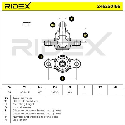 Ball Joint RIDEX 2462S0186 2462S0186 - photo 5