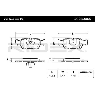 Brake Pads Set RIDEX 402B0005 402B0005 - photo 3