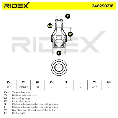 Ball Joint RIDEX 2462S0218 2462S0218 - photo 5