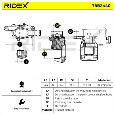 Brake Caliper RIDEX 78B2440 78B2440 - photo 3