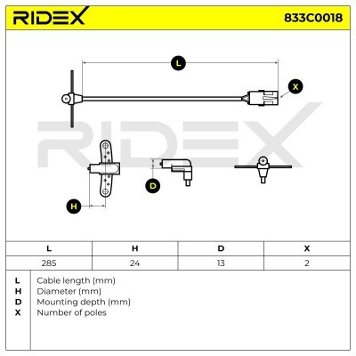 Crankshaft Pulse Sensor RIDEX 833C0018 833C0018 - photo 4
