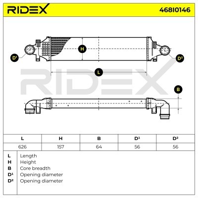 Intercooler, Charger RIDEX 468I0146 468I0146 - photo 5