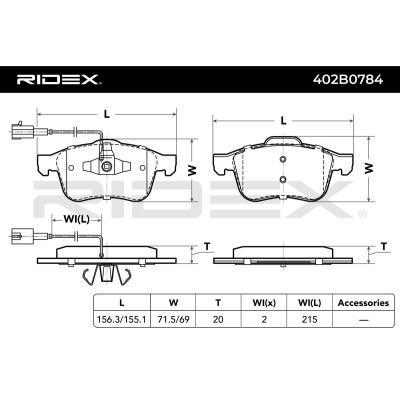 Brake Pads Set RIDEX 402B0784 402B0784 - photo 7
