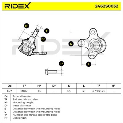 Ball Joint RIDEX 2462S0032 2462S0032 - photo 6