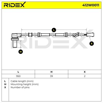 ABS Sensor RIDEX 412W0011 412W0011 - photo 6