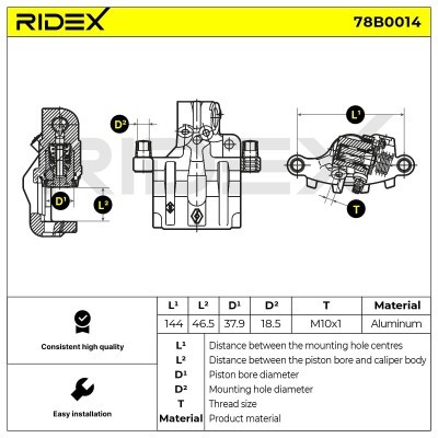 Brake Caliper RIDEX 78B0014 78B0014 - photo 4