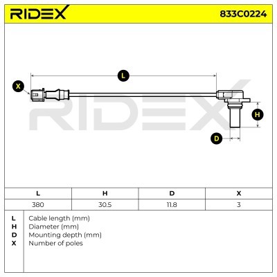 Crankshaft Pulse Sensor RIDEX 833C0224 833C0224 - photo 7
