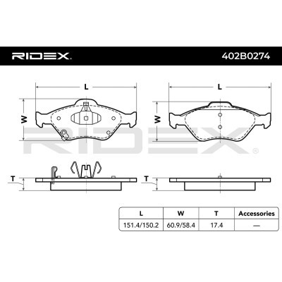 Brake Pads Set RIDEX 402B0274 402B0274 - photo 3
