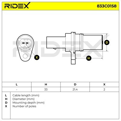 Crankshaft Pulse Sensor RIDEX 833C0158 833C0158 - photo 6