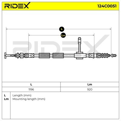 Cable Pull, Parking Brake RIDEX 124C0051 124C0051 - photo 6