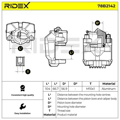 Brake Caliper RIDEX 78B2142 78B2142 - photo 6