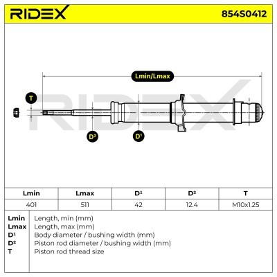 Shock Absorber RIDEX 854S0412 854S0412 - photo 9