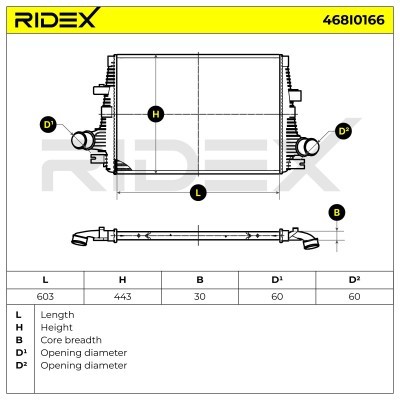 Intercooler, Charger RIDEX 468I0166 468I0166 - photo 7