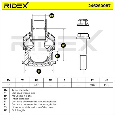 Ball Joint RIDEX 2462S0087 2462S0087 - photo 7