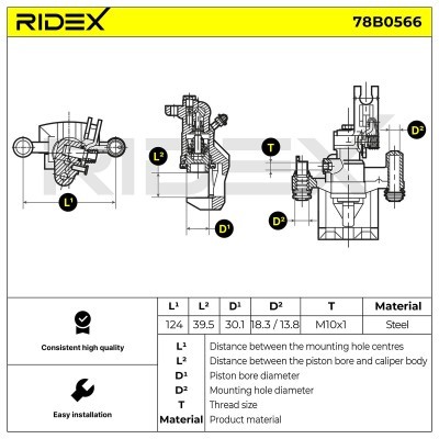 Brake Caliper RIDEX 78B0566 78B0566 - photo 6