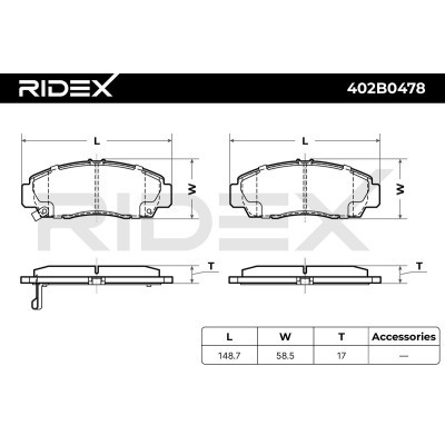 Brake Pads Set RIDEX 402B0478 402B0478 - photo 7