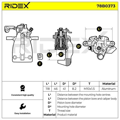Brake Caliper RIDEX 78B0373 78B0373 - photo 4