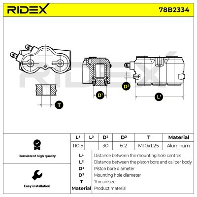 Brake Caliper RIDEX 78B2334 78B2334 - photo 6