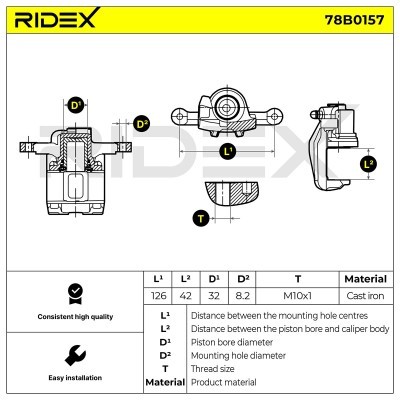 Brake Caliper RIDEX 78B0157 78B0157 - photo 5