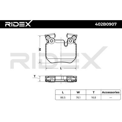 Brake Pads Set RIDEX 402B0907 402B0907 - photo 5