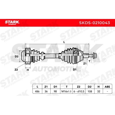 Drive Shaft Stark SKDS-0210043 SKDS-0210043 - photo 8