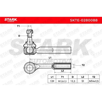 Tie Rod End Stark SKTE-0280088 SKTE-0280088 - photo 3