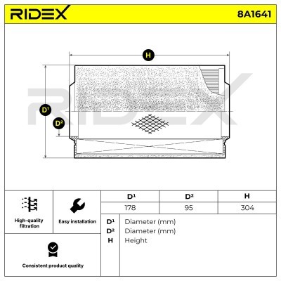 Air Filter RIDEX 8A1641 8A1641 - photo 6