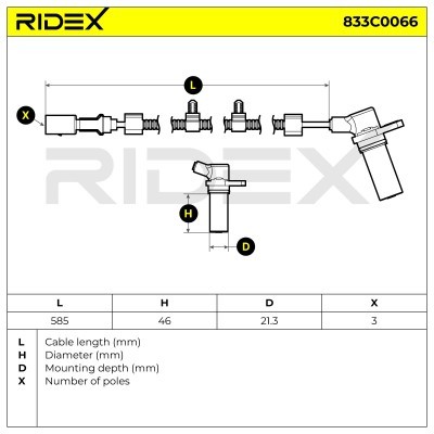 Crankshaft Pulse Sensor RIDEX 833C0066 833C0066 - photo 4