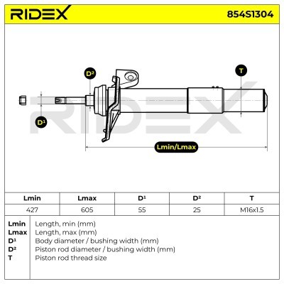 Shock Absorber RIDEX 854S1304 854S1304 - photo 6