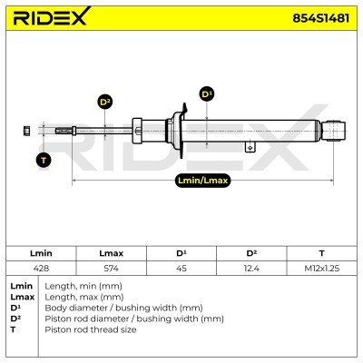 Shock Absorber RIDEX 854S1481 854S1481 - photo 8