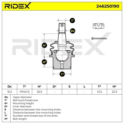 Ball Joint RIDEX 2462S0190 2462S0190 - photo 5